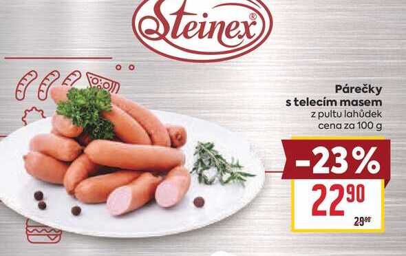Párečky s telecím masem z pultu lahůdek cena za 100 g