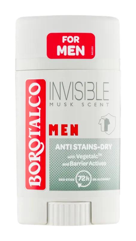 Borotalco Deodorant tuhý pro muže Invisible Musk Scent, 40 ml