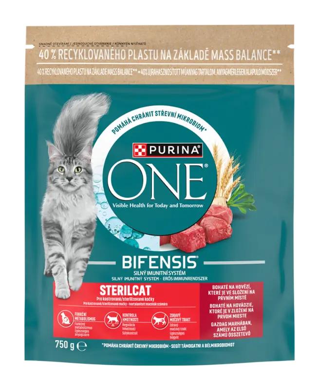 Purina One Granule pro kočky s hovězím Sterilcat, 750 g