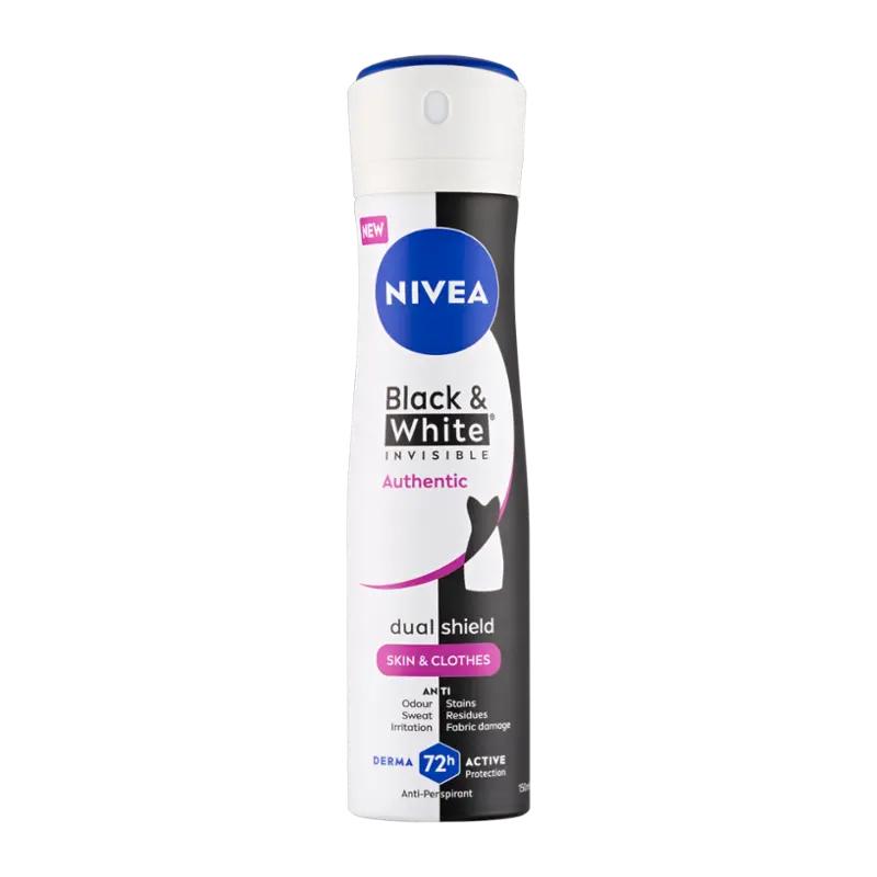 NIVEA Antiperspirant sprej pro ženy Black & White Authentic, 150 ml ROSSMANN