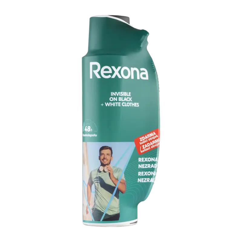 Rexona Antiperspirant pro muže Invisible Black & White s holicím strojkem, 150 ml ROSSMANN
