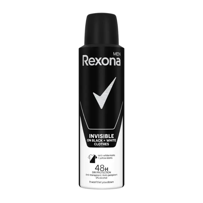 Rexona Antiperspirant sprej pro muže Invisible Black&White, 150 ml ROSSMANN