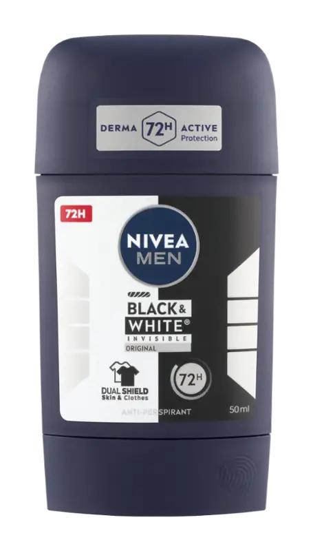 NIVEA Men Antiperspirant tuhý pro muže Black & White Invisible Original, 50 ml ROSSMANN