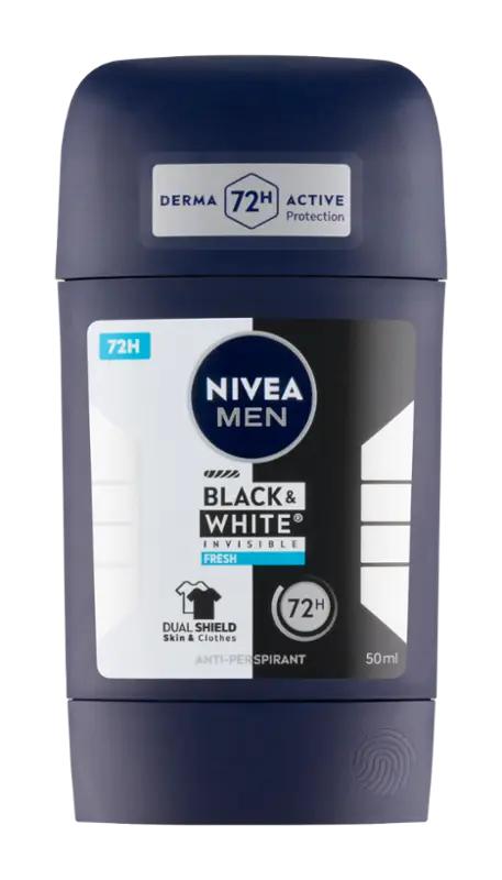 NIVEA Men Antiperspirant tuhý pro muže Black & White Invisible Fresh, 50 ml