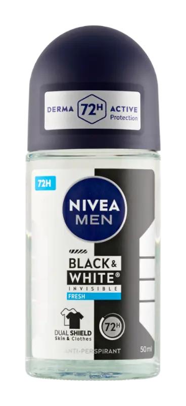 NIVEA Men Antiperspirant roll-on pro muže Black & White Invisible Fresh, 50 ml ROSSMANN