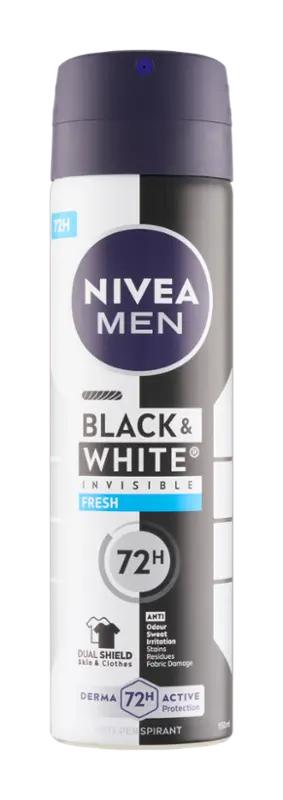 NIVEA Men Antiperspirant sprej pro muže Black & White Invisible Fresh, 150 ml