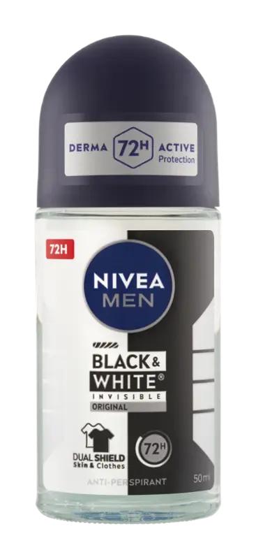 NIVEA Men Antiperspirant roll-on pro muže Black & White Invisible Original, 50 ml ROSSMANN