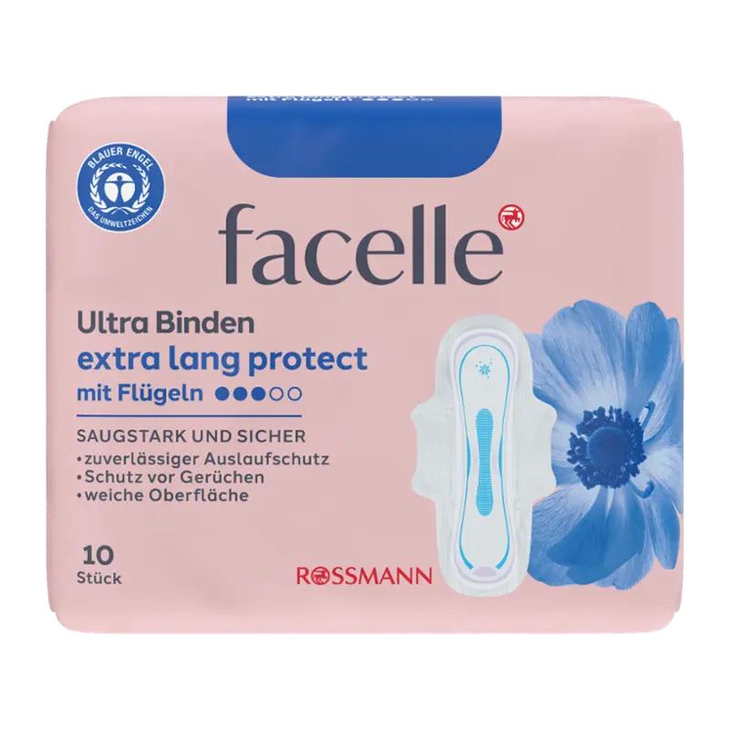 Facelle Hygienické vložky Ultra Extra Long Protect s křidélky, 10 ks ROSSMANN