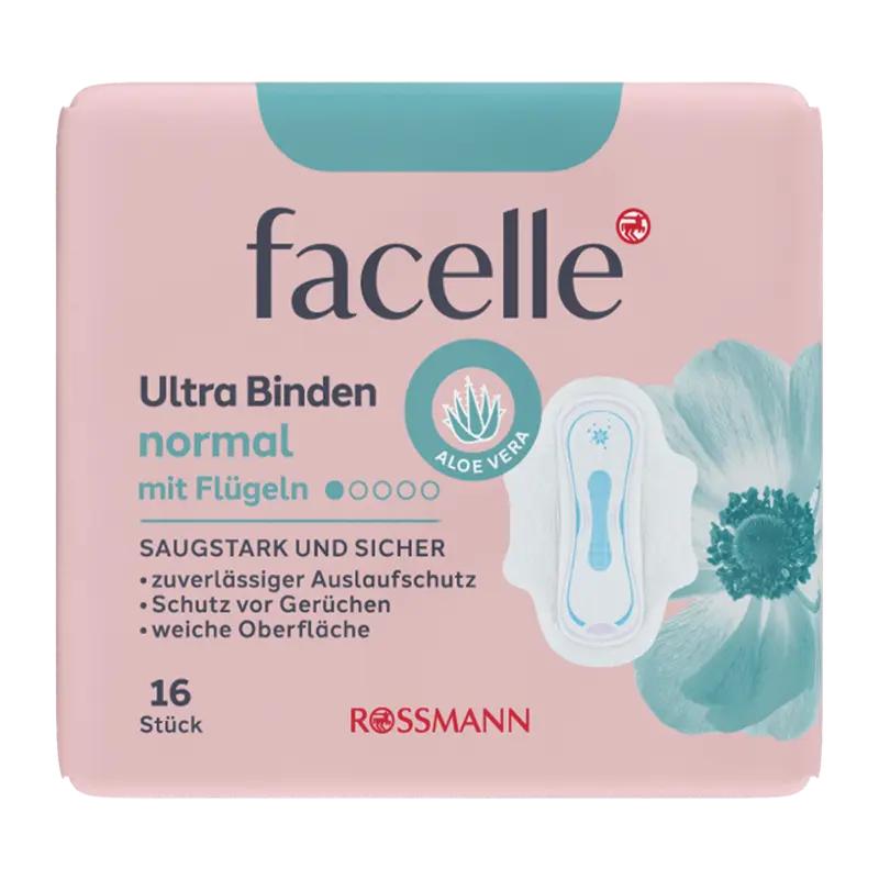 facelle Hygienické vložky Ultra Normal Ale Vera s křidélky, 16 ks