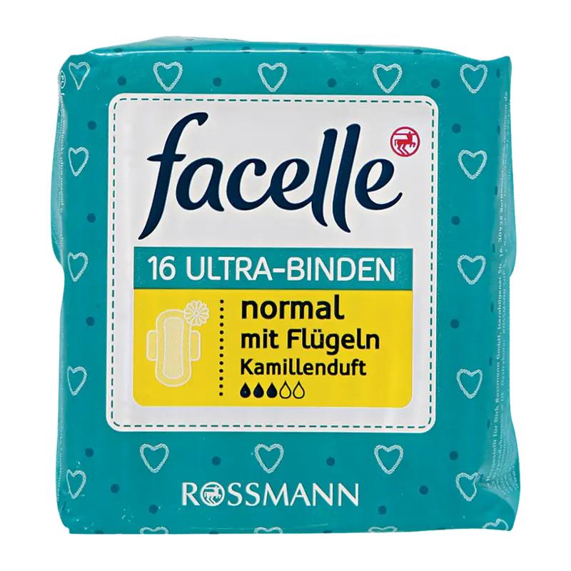 Facelle Hygienické vložky Ultra Normal Heřmánek s křidélky, 16 ks ROSSMANN