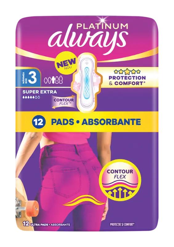 Always Hygienické vložky Platinum Super Extra s křidélky vel. 3, 12 ks ROSSMANN