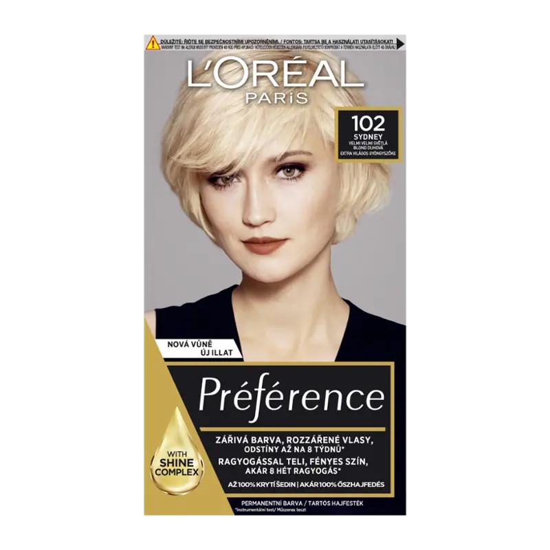 L'Oréal Barva na vlasy Préférence 102 Sydney velmi velmi světlá blond duhová, 1 ks ROSSMANN