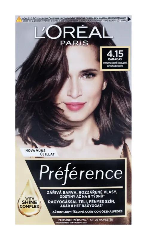 L'Oréal Barva na vlasy Préférence 4.15 Caracas intenzivní ledově čokoládová, 1 ks ROSSMANN