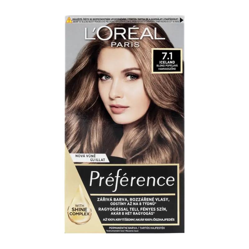 L'Oréal Barva Preference 7.1 Iceland blond popelavá, 1 ks ROSSMANN