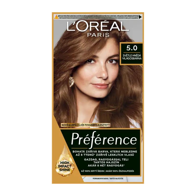 L'Oréal Barva na vlasy Préférence 5.0 světle hnědá, 1 ks ROSSMANN
