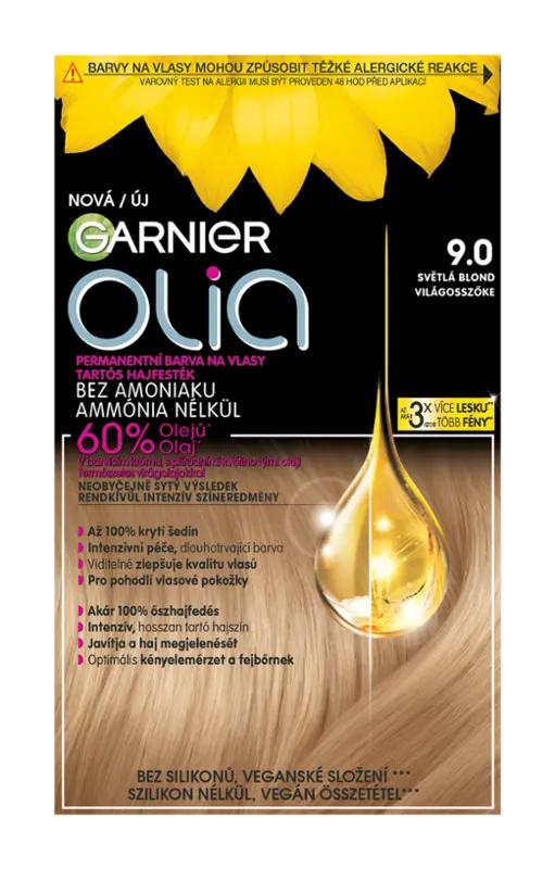 Garnier Permanentní barva na vlasy Olia bez amoniaku 9.0 světlá blond, 1 ks