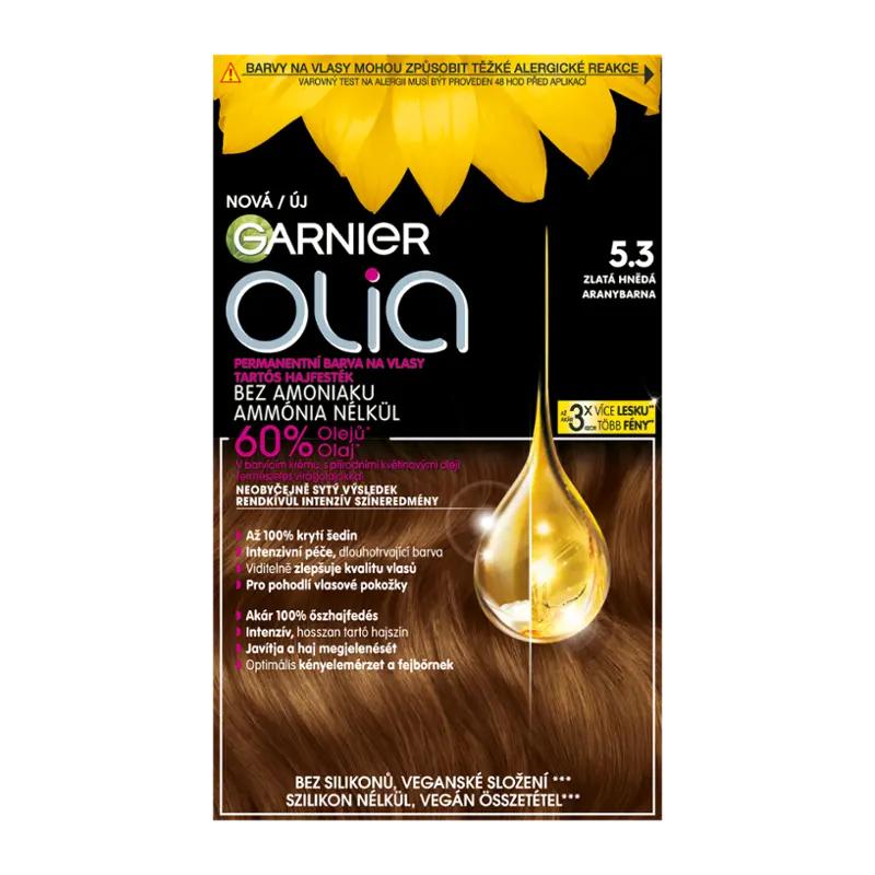 Garnier Permanentní barva na vlasy Olia bez amoniaku 5.3 zlatá hnědá, 1 ks ROSSMANN