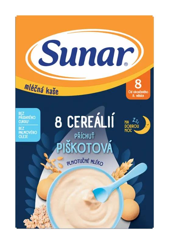 Sunar Mléčná kaše 8 cereálií s příchutí piškotu, 210 g ROSSMANN