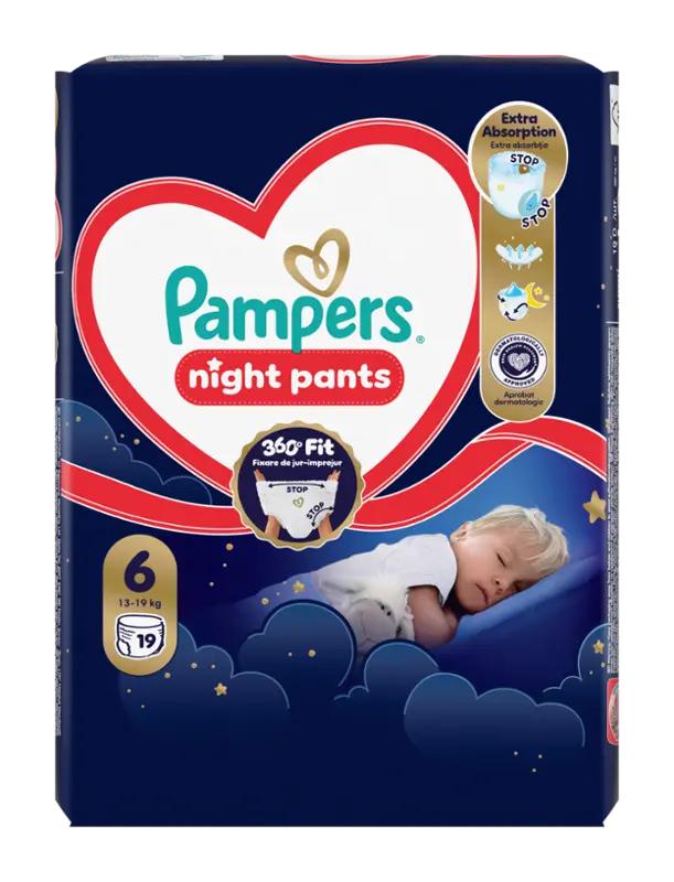 Pampers Plenkové kalhotky Night Pants, 15+ kg, vel. 6, 19 ks ROSSMANN