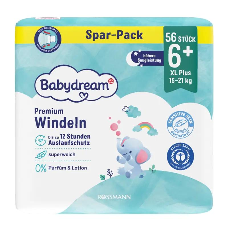 Babydream Pleny Premium, 15–21 kg, vel. 6+, XL+, 56 ks ROSSMANN