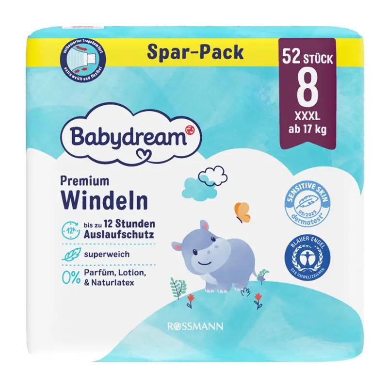 Babydream Pleny premium XXXL Jumbo, 17+ kg, vel. 8, 52 kusů, 52 ks ROSSMANN