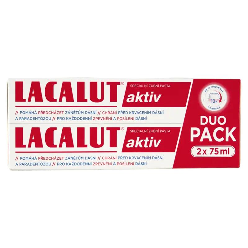 Lacalut Zubní pasta Lacalut aktiv duopack 2x 75 ml, 150 ml