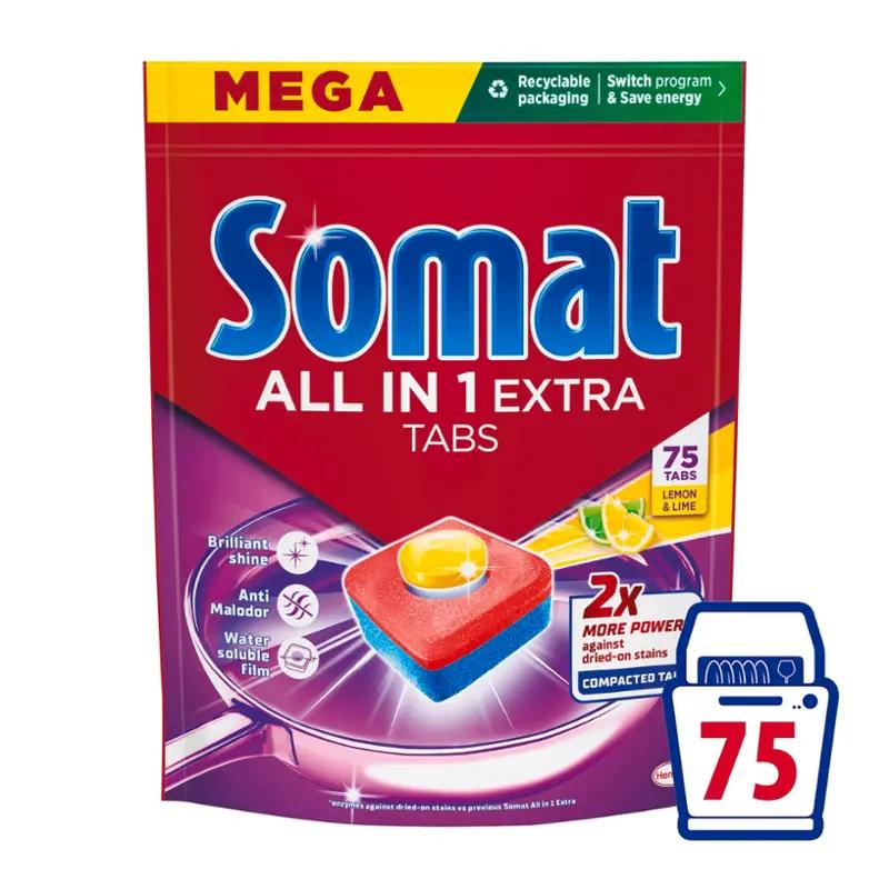 Somat Tablety do myčky All in 1 Extra Lemon & Lime, 75 ks