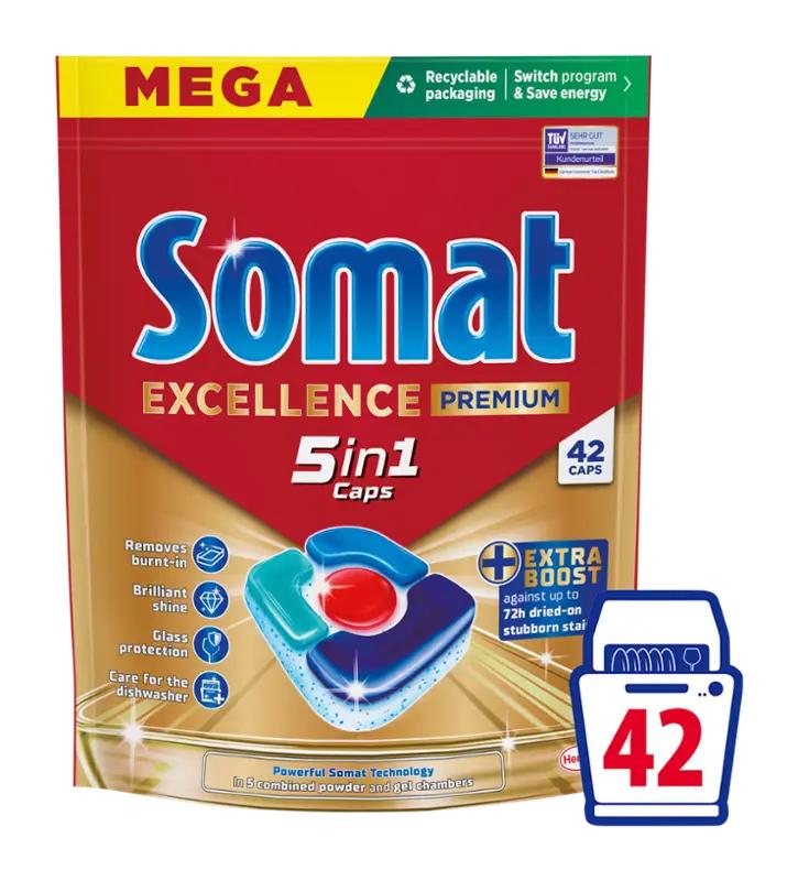 Somat Tablety do myčky Excellence Premium 5 in 1, 42 ks ROSSMANN