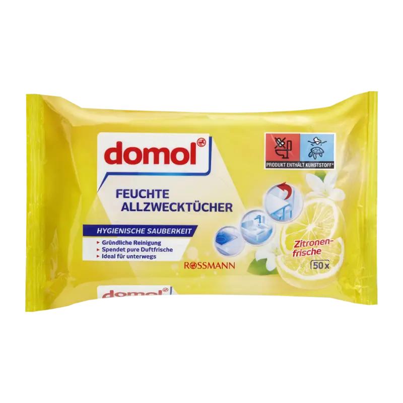 Domol Vlhčené čisticí ubrousky s citronovou vůní, 50 ks