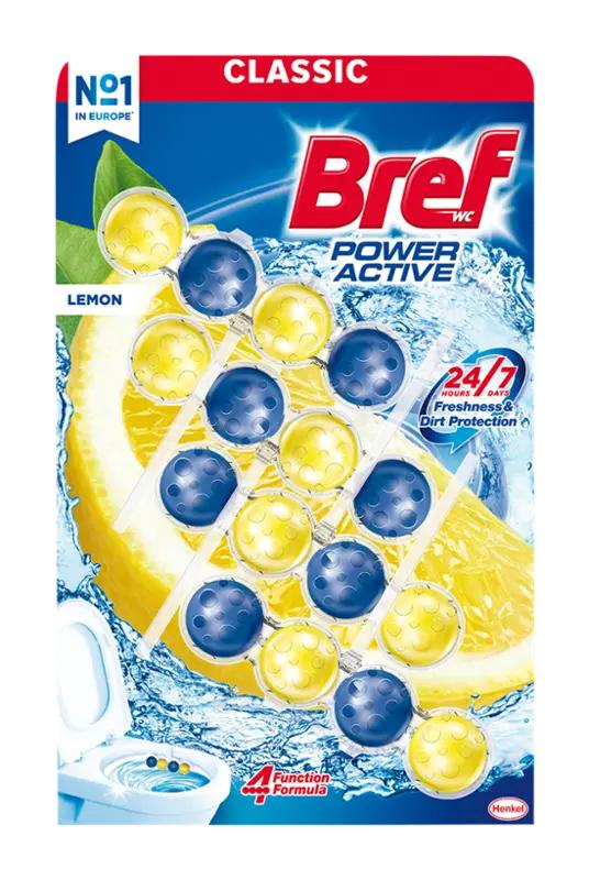 Bref Tuhý WC blok Power Aktiv Lemon, 200 g