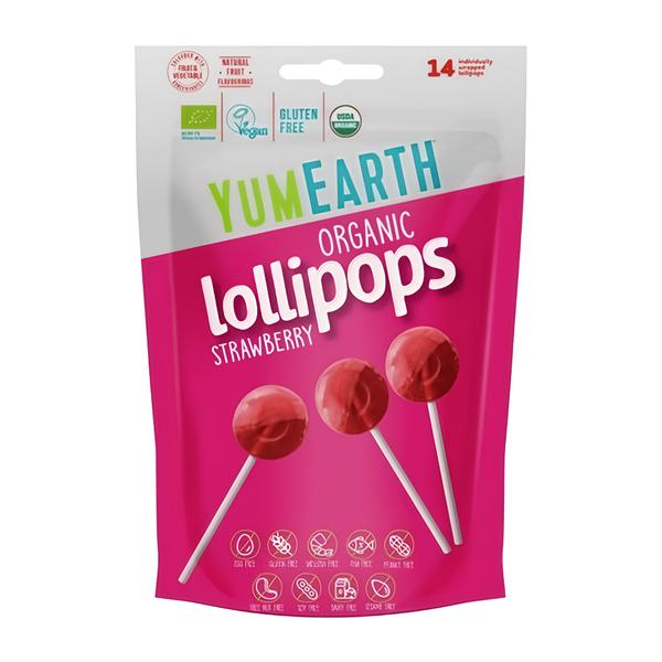 YumEarth BIO Ovocná lízátka s příchutí jahody, 14ks Košík.cz