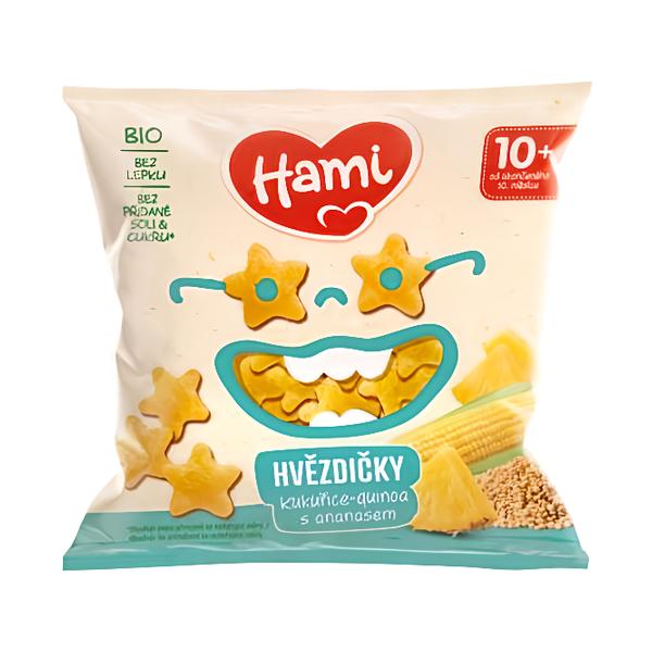 Hami BIO Kukuřičné-Quinoa křupky s výborným ananasem 12m+ Košík.cz