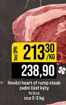 Hovězí heart of rump steak zadní část kýty kráva cca 2-3 kg