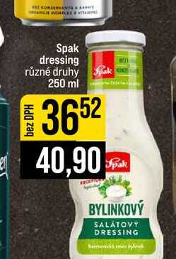 Spak dressing různé druhy 250 ml