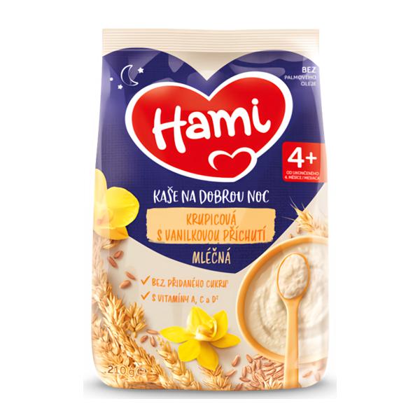 Hami Mléčná krupicová kaše na dobrou noc s Vanilkovou příchutí