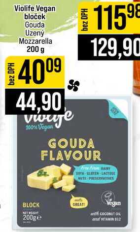 Violife Vegan bloček Gouda Uzený Mozzarella 200 g