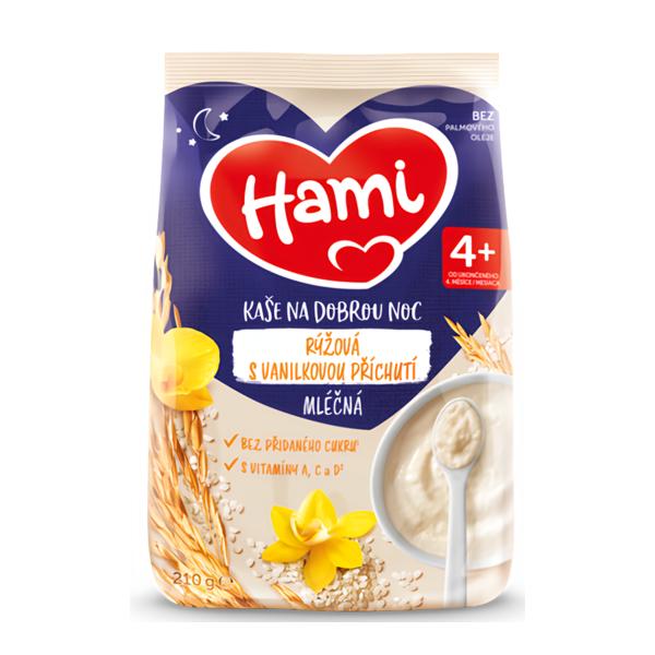 Hami Mléčná rýžová kaše na dobrou noc s Vanilkovou příchutí Košík.cz