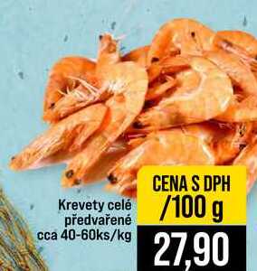 Krevety celé předvařené cca 40-60ks 100g