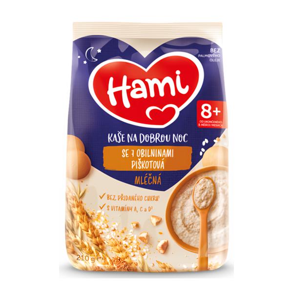 Hami Mléčná kaše na dobrou noc se 7 obilninami Piškotová Košík.cz