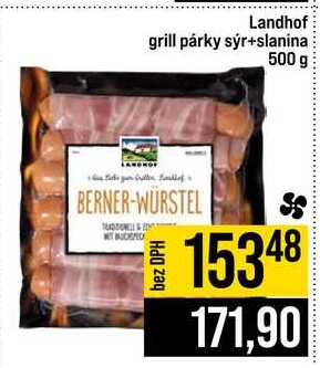 Landhof grill párky sýr+slanina 500 g