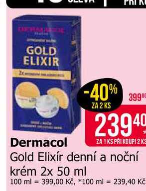 Dermacol Gold Elixír denní a noční krém 2x 50 ml Teta drogerie