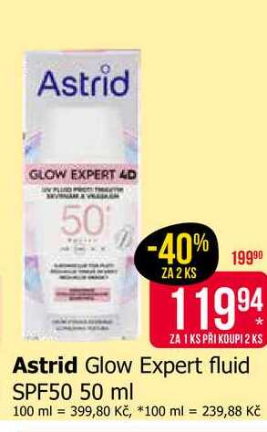 Astrid Glow Expert fluid SPF50 50 ml Teta drogerie
