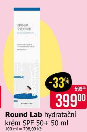 Round Lab hydratační krém SPF 50+ 50 ml Teta drogerie