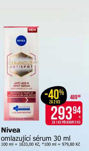 Nivea omlazující sérum 30 ml Teta drogerie
