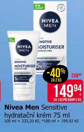 Nivea Men Sensitive hydratační krém 75 ml Teta drogerie