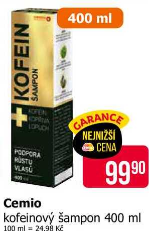 Cemio kofeinový šampon 400 ml Teta drogerie