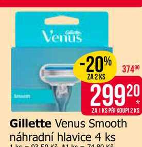 Gillette Venus Smooth náhradní hlavice 4 ks Teta drogerie
