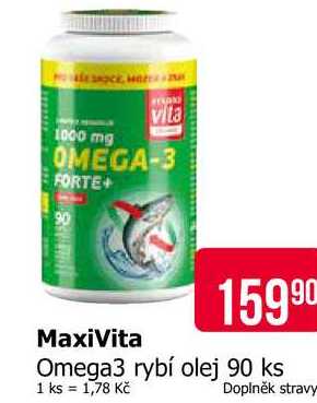MaxiVita Omega3 rybí olej 90 ks Teta drogerie