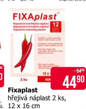 Fixaplast hřejivá náplast 2 ks, 12 x 16 cm Teta drogerie