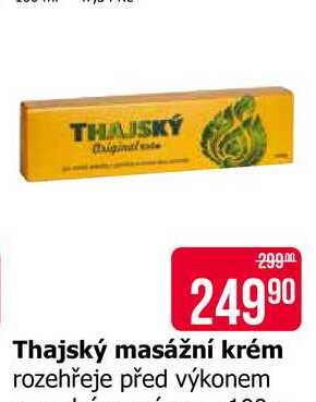 Thajský masážní krém rozehřeje před výkonem 